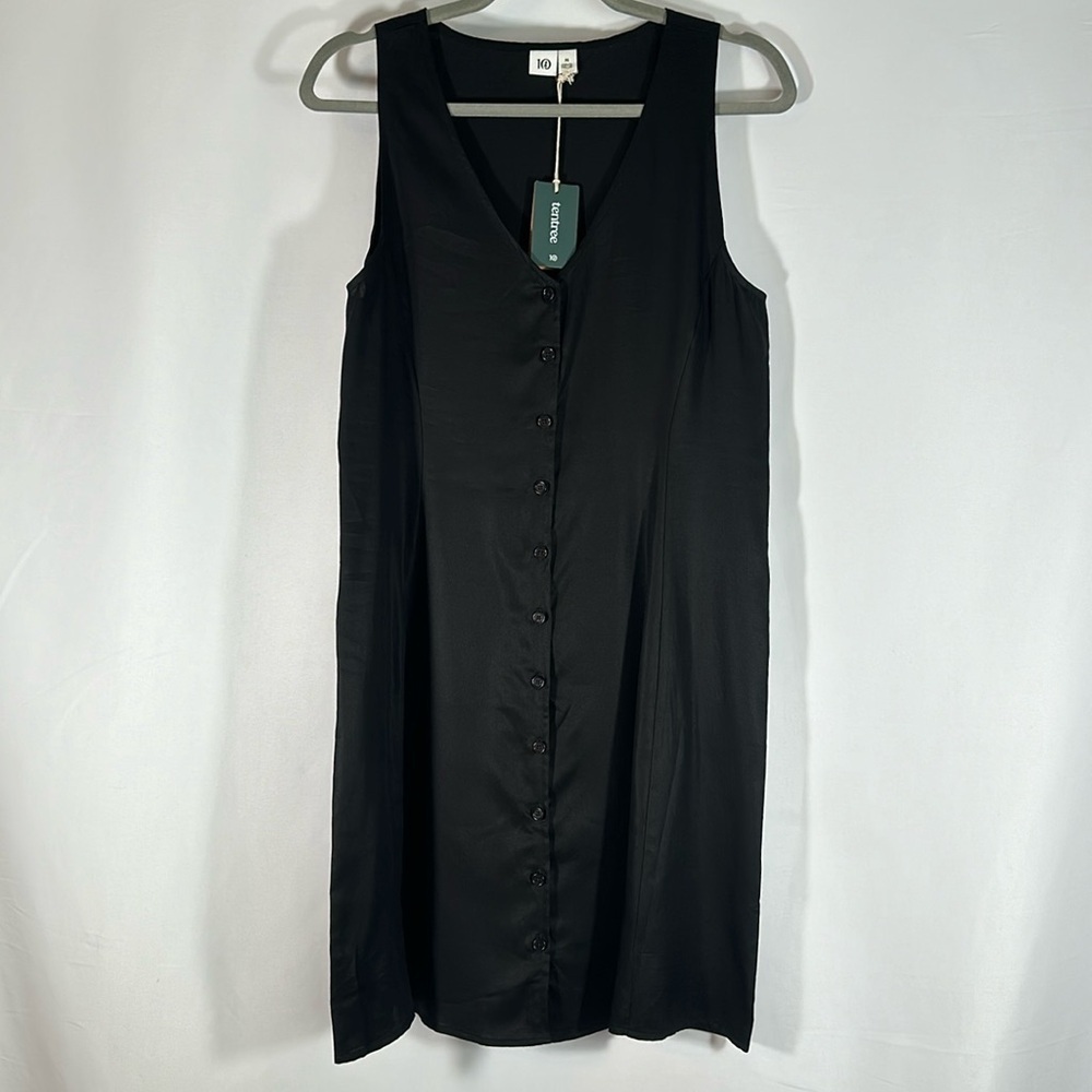 Tentree Black Button Down Cami Mini Dress NWT